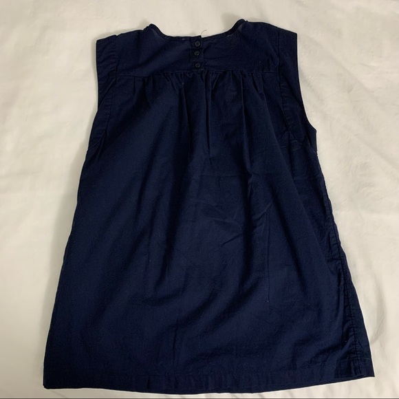 J. Crew—Navy Embroidered Windowpane Sleeveless Top/Tank—Size 0 - Picture 7 of 10